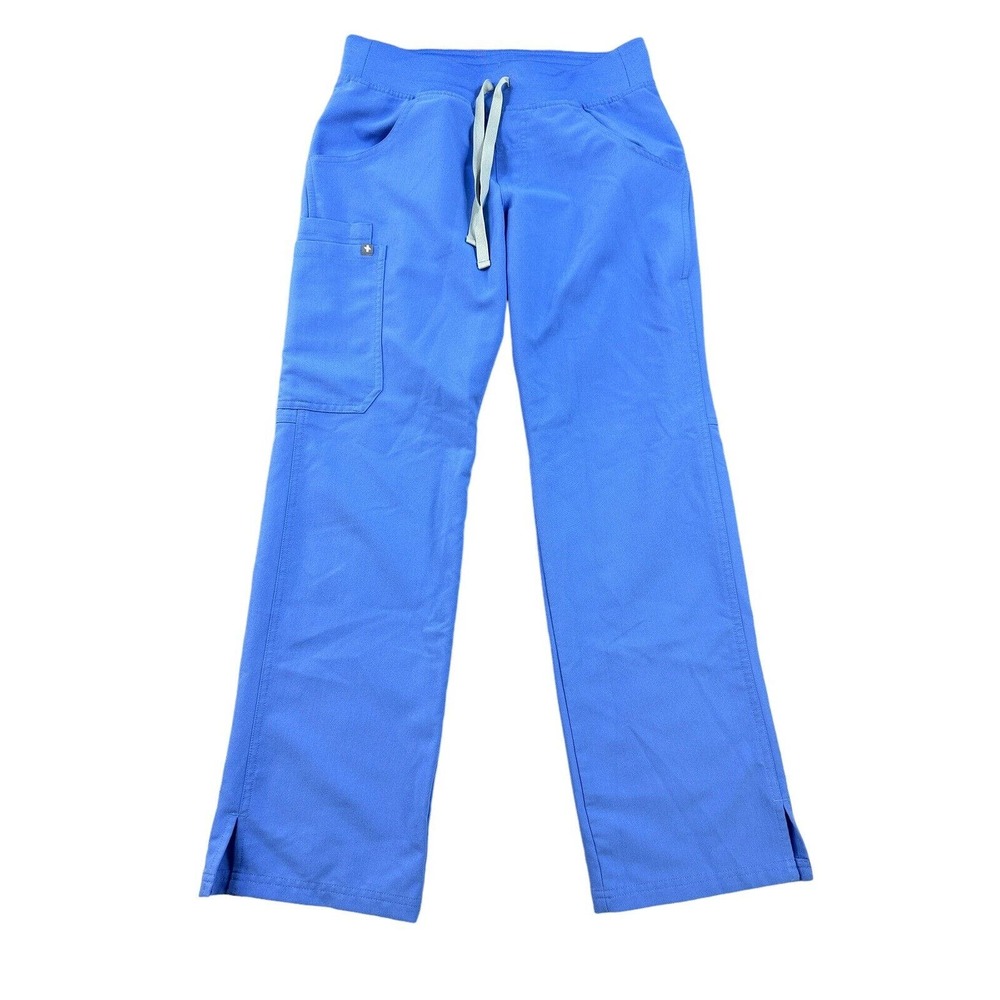 FIGS Scrub Pants Womens XS/P Blue Kade Cargo Yoga Elastic Waist Nurse